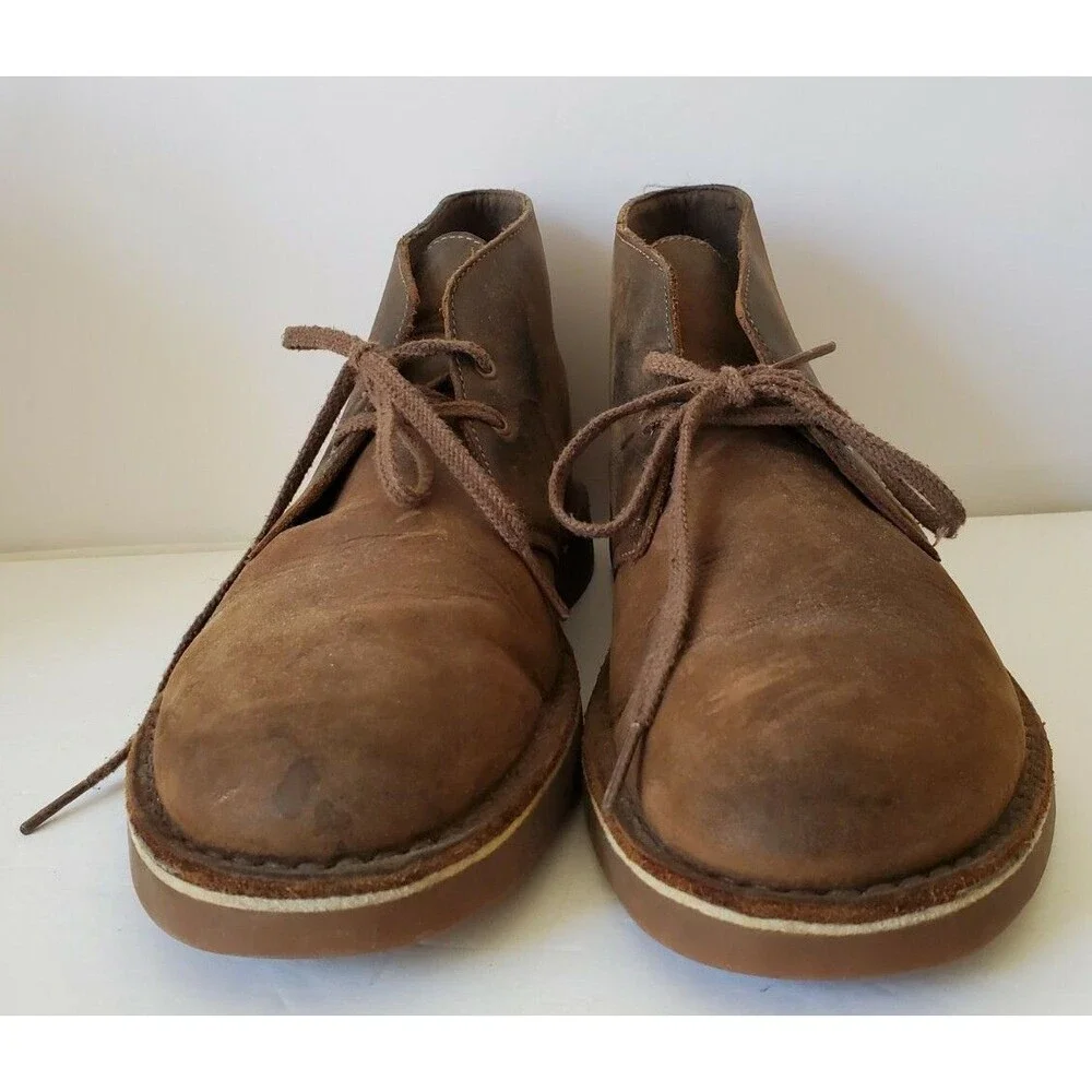 Clarks 15260 Desert Brown Boot leather Beewax Shoes Men's 9.5 Women 11 Ankle